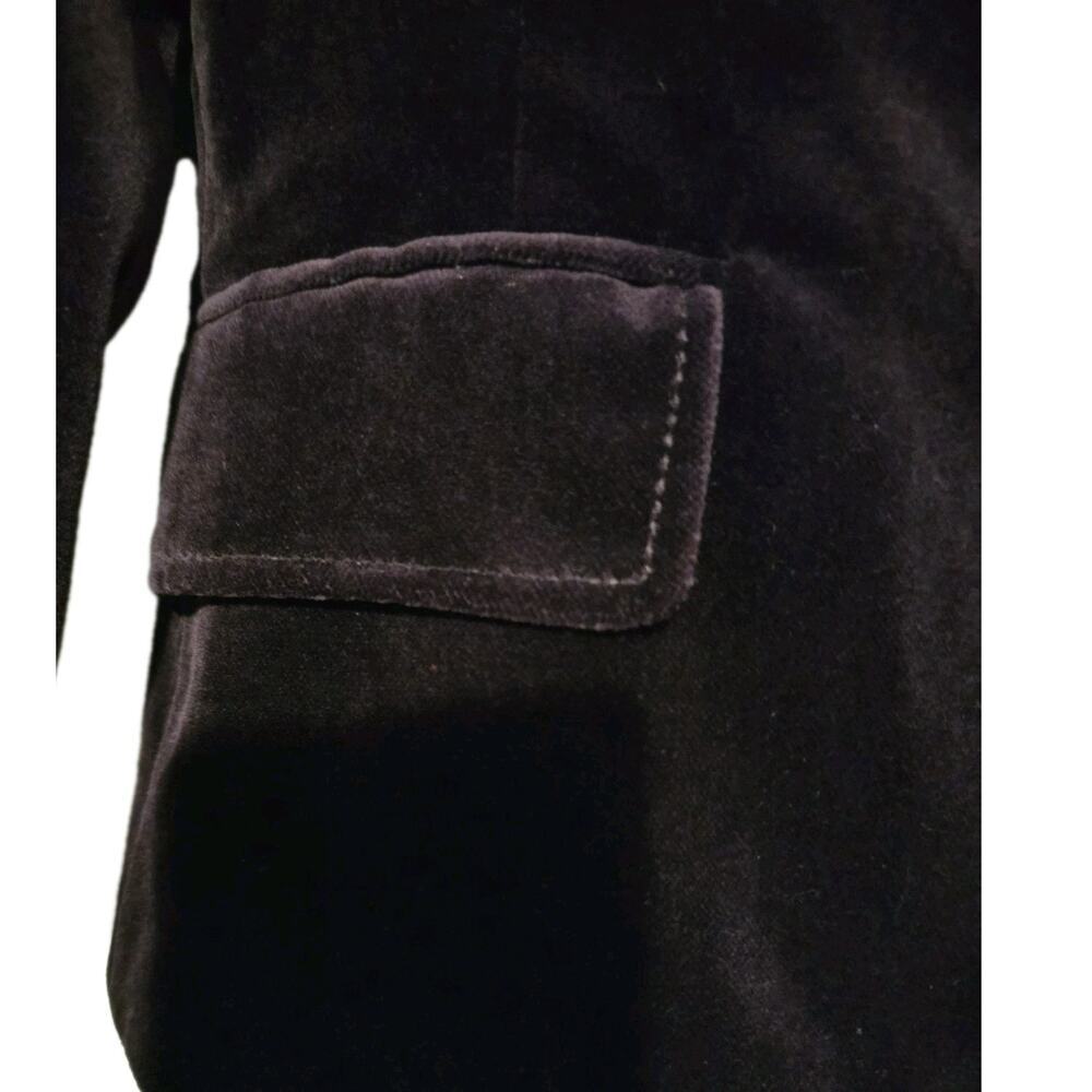 Vintage Women's J. Crew Dark Purple Velveteen Blazer Single Breasted Sz 2P - Picture 5 of 10